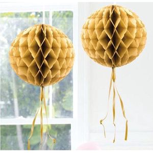 1x stuks gouden decoraties bollen van 30 cm - Plafond feestartikelen versieringen