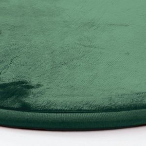Rond tapijt extra zacht fluwelen effect 70 cm diameter donkergroen - The Deco Factory
