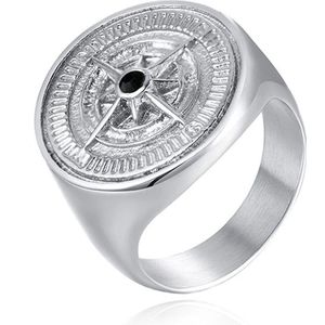 Ring voor Mannen van Mendes Jewelry - Compas Silver-21mm