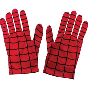 Rubies - Spiderman Kostuum - Spiderman Handschoenen - Rood, Zwart - One Size - Carnavalskleding - Verkleedkleding