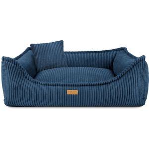 Denzoo Hondenmand Milano | Hondenbed | Hondensofa | Waterafstotend | Afneembare hoes | Orthopedisch Traagschuim | Navy Blue | XL (L100xB80xH25cm)