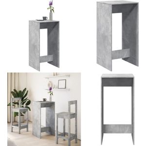 vidaXL Bartafel 51x50x103,5 cm bewerkt hout betongrijs - Bartafel - Bartafels - Statafel - Statafeltje