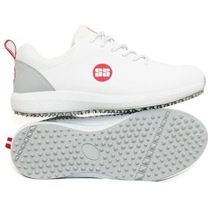 SS White Edition Cricket Shoe (Kleur: Wit & Grijs, Maat: UK9/ US10/ EU43) | Voor Heren & Jongens | Materiaal: Polyurethaan (PU) | Lichtgewicht en duurzame langdurige prestaties