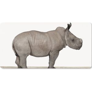 Muismat XXL - Bureau onderlegger - Bureau mat - Neushoorn - Dieren - Kinderen - Jongens - Meisjes - 80x40 cm - XXL muismat