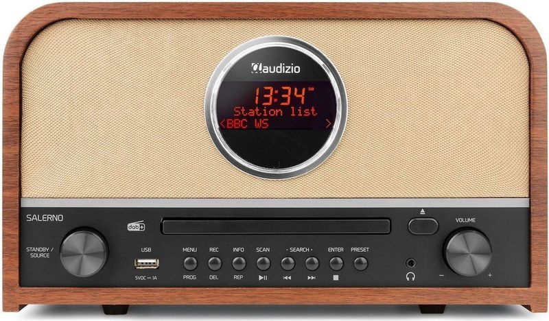 Audizio Salerno DAB Radio - Bluetooth - CD-Speler - Stereo - 40W - Retro