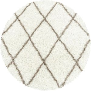 Tapijtenloods Harmony Soft Shaggy Rond Hoogpolig Vloerkleed Creme- 200 CM ROND