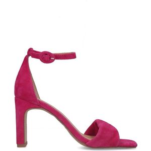 Manfield - Dames - Roze suède sandalen met hak - Maat 40