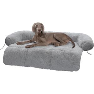 One stop shop - Luxe Hondenmat Extra Comfy - Hondenmand Donut - Hondenbed - Hondendeken Bank - 90 x 80 cm - Dierenkussen voor hond of kat - Grijs