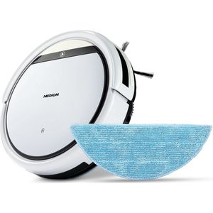 Medion E32 SW Robotstofzuiger met Dweilfunctie - Inclusief Laadstation - Perfect voor huisdieren - Afstandsbediening - Wit