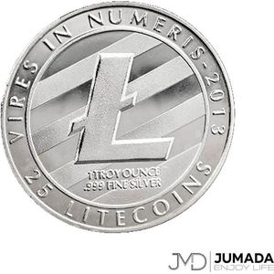 Jumada's Litecoin Cryptomunt Souvenir - Coin - Munten - Verzamelaars Munt - RVS - Zilverkleurig