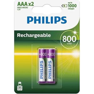 Philips AAA 800 mAh DECT Oplaadbare Batterij 24 stuks