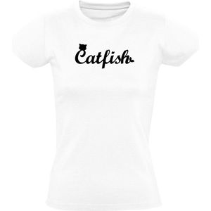 Catfish Dames T-shirt - dieren - grapje - kat - vis - huisdier - woordgrap - woordspeling
