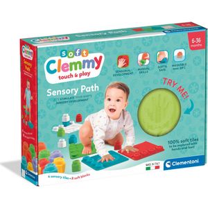Clementoni Soft Clemmy - Sensory Path - Speelkleed - Baby Speelmat - Met Stapelblokken - 6-36 maanden