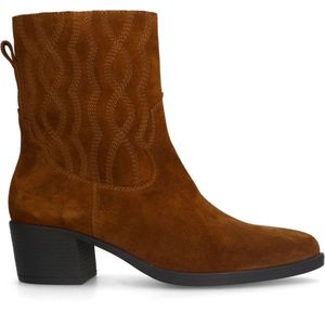 Manfield - Dames - Cognac suède western boots - Maat 39