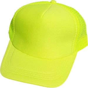 Baseball Cap - Neon pet - Neon Geel - 4 Stuks - Festival