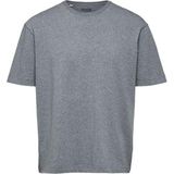 Selected SLHLOOSEGILMAN220 SS O-NECK TEE S casual t-shirt heren grijs