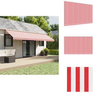vidaXL Vervangingsdoek - Vervangingsdoeken - Vervangend Luifeldoek - Luifel - Vervangingsdoek voor luifel gestreept 6x3,5 m rood en wit