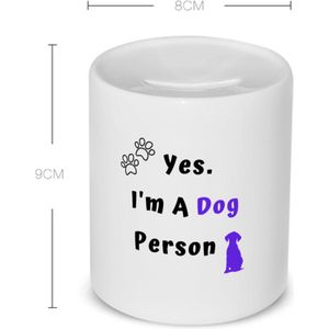 Akyol - yes i'm a dog person Spaarpot - Honden - honden liefhebbers - iemand die houdt van honden - verjaardag - cadeau - kado - geschenk - 350 ML inhoud