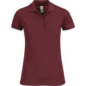 Polo Dames M B&C Kraag met knopen Korte mouw Burgundy 100% Katoen