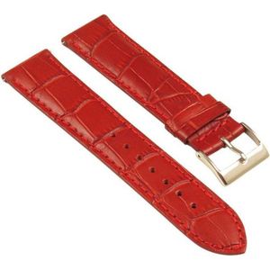 Imitatie Croco Rood Horlogeband - 22mm - Quick Release