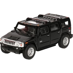 Modelauto Hummer H2 SUV zwart 12,5 cm - speelgoed auto schaalmodel