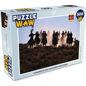 Puzzel Cowboys die paarden berijden - Legpuzzel - Puzzel 500 stukjes