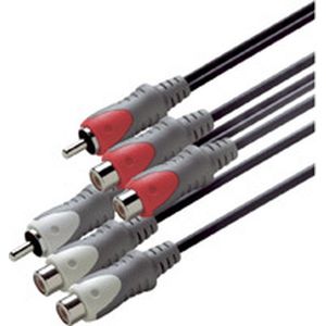 Scanpart audio adapter kabel - 20 cm - RCA naar 2x RCA - Tulp naar 2x tulp - 2 stuks