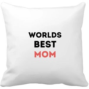 Akyol - worlds best mom Kussen hoes - Mama - de beste moeder - moeder cadeautjes - moederdag - verjaardagscadeau - verjaardag - cadeau - geschenk - kado - gift - moeder artikelen - 40 bij 40 cm