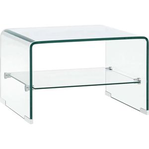 vidaXL Salontafel 50x45x33 cm - Transparant Glas Salontafel - Transparante Salontafel - Minimalistische Salontafel - Tijdloze Salontafel - Veiligheidsglas - Geharde Glas - Salontafels