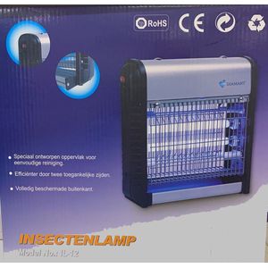 Insectenlamp 12W 2x6Watt Grijs  Diamant