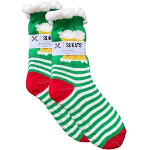 Sukats® Huissokken - Homesocks - Maat 41-46 - Anti-Slip - Fluffy - Heren Huissokken - Kerst - Kerstsokken - Slofsokken - Variant 4 - Meerdere Maten en Varianten