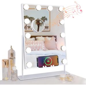 DailySupplies® Make up Spiegel met Verlichting - Hollywood Spiegel - Scheerspiegel - Wit