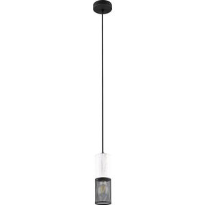 LED Hanglamp - Hangverlichting - Torna Josh - E27 Fitting - 1-lichts - Rond - Zwart Wit - Metaal