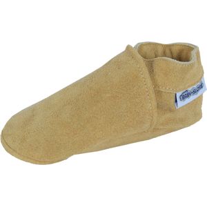 Beige Suède babyslofjes van Baby-Slofje - Unisex - Effen maat 20/21