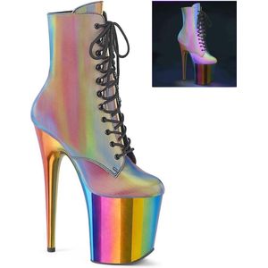 Pleaser - FLAMINGO-1020RC Plateau Laarzen, Paaldans schoenen - Paaldans schoenen - 42 shoes - Multicolours