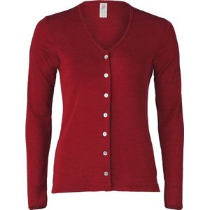 Engel Natur Dames Cardigan - Vest Zijde Merino Wol - GOTS Bordeauxrood 34/36(S)