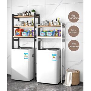 Badkamer rek - Wasmachine Rek - 3 laags - Robuust - Vocthbestendig - 69 x 34 x 180 cm