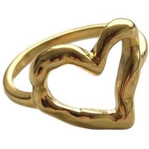 Ring - Yehwang - Hart - Goud - Statement ring - Stainless steel sieraden