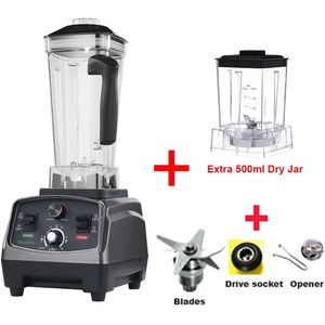 Blender - Smoothie Maker - Blender Smoothie - Foodprocessor - 2200W - 2L - BPA-vrije - Zes Mesbladen - Ice Crusher - Extra 500 ml DJ N 3PA