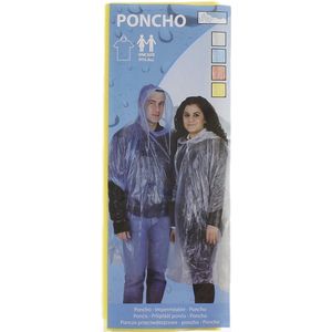 Regenponcho - Unisex - 3 stuks transparant wit