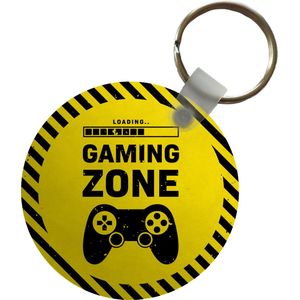 Sleutelhanger - Gaming - Quotes - Controller - Gaming zone - Game - Plastic - Rond - Uitdeelcadeautjes