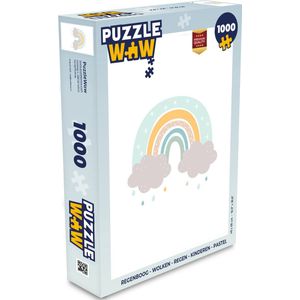 Puzzel Regenboog - Wolken - Regen - Kinderen - Pastel - Legpuzzel - Puzzel 1000 stukjes volwassenen