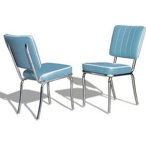 Bel Air Retro Eetkamerstoel CO-25 Blauw