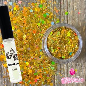 GetGlitterBaby® Gouden Chunky Festival Glitters voor Lichaam en Gezicht / Face Body Jewels Glitterlijm / Gel Glittergel - Goud - en Glitter Lijm HuidLijm