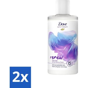 Dove Bath Therapy - Renew - Badschuim & Douchegel - Viooltjes & Hibiscus - 400 ml - Voordeelverpakking - 2 stuks