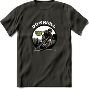 Downhill T-Shirt | Mountainbike Fiets Kleding | Dames / Heren / Unisex MTB shirt | Grappig Verjaardag Cadeau | Maat S