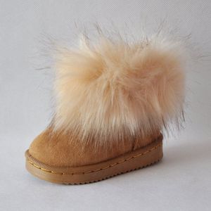 Ukkie Slofjes - Mini Snowboots Camel Fur Maat 24