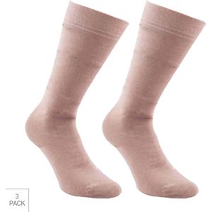 Bamboe Kniekousen 3-Pack - Beige - Maat 39-42 - Zachte Bamboe Kniekousen Voor Frisse Droge Voeten - Dames / Heren