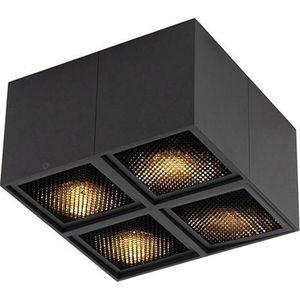QAZQA qubo - Design Plafondspot | Spotje | Opbouwspot - 4 lichts - L 165 mm - Zwart - Woonkamer | Slaapkamer | Keuken