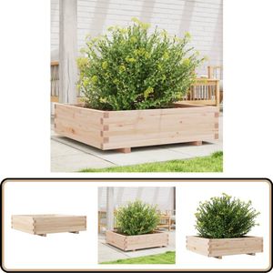 vidaXL Plantenbak - 90x90x26,5 cm - Massief Grenenhout Plantenbak - Plantenbakken - Bloempot - Bloembak